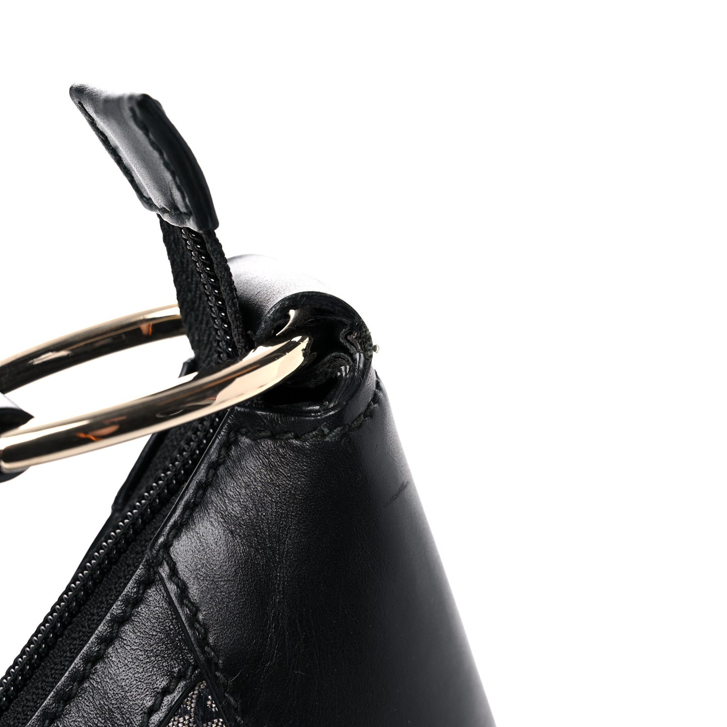 Crystal Monogram Half Moon Hobo Black
