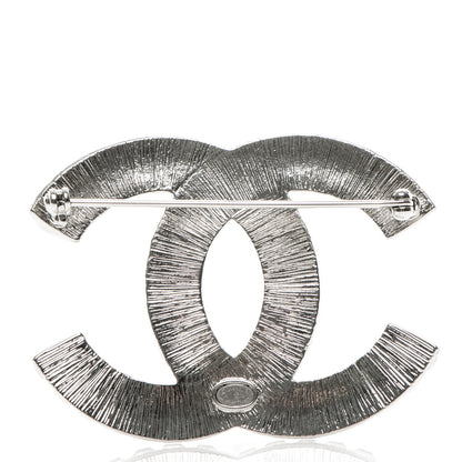 Chanel Baguette Crystal CC Brooch Silver 3 of 7
