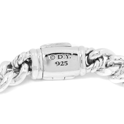 David Yurman Sterling Silver Diamond Belmont Curb Link ID Bracelet 4 of 5