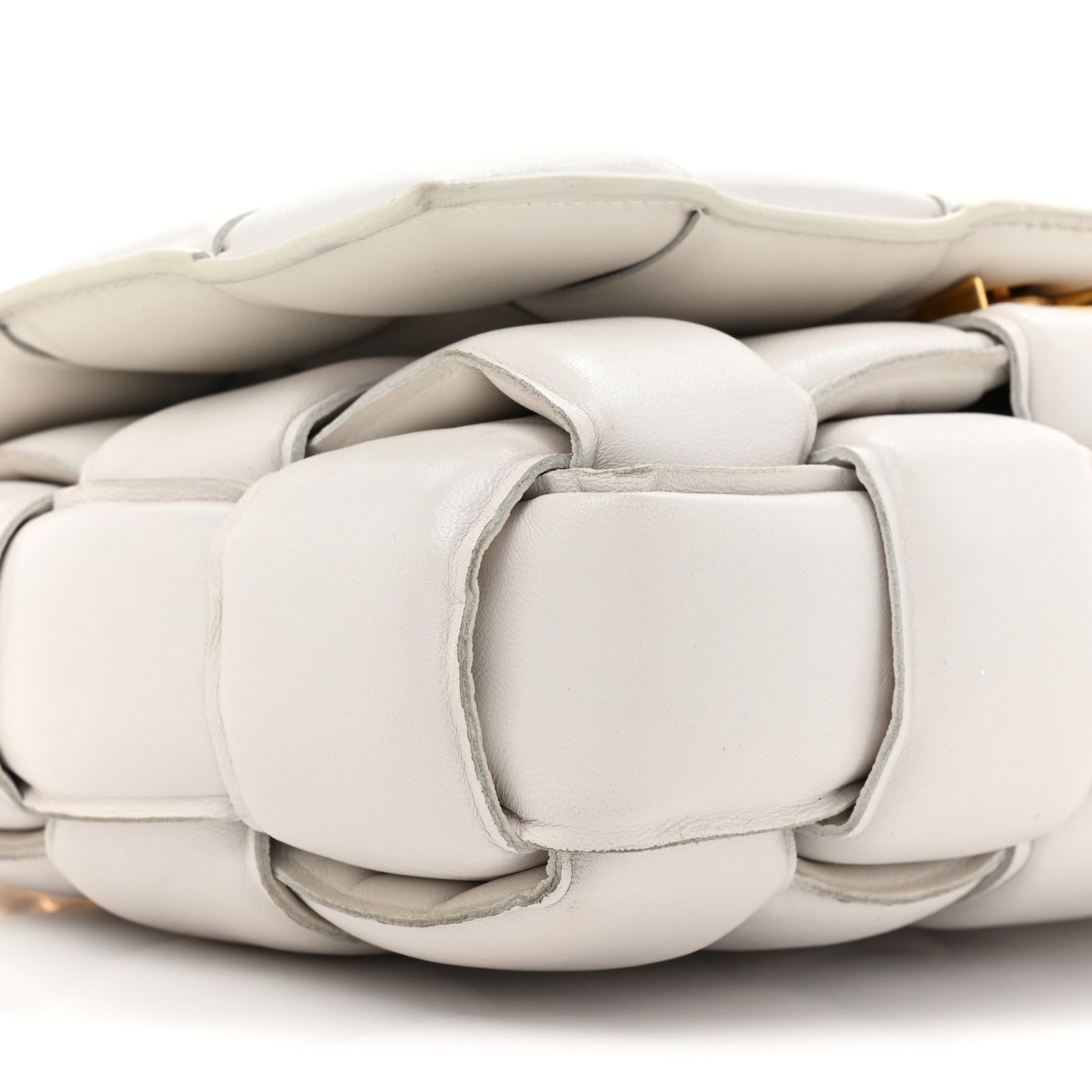 Bottega Veneta Lambskin Maxi Intreccio Padded Chain Cassette Crossbody Bag White 8 of 15