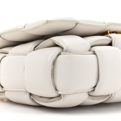 Bottega Veneta Lambskin Maxi Intreccio Padded Chain Cassette Crossbody Bag White 8 of 15