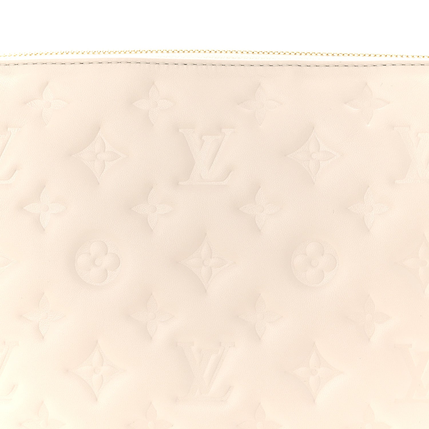 Louis Vuitton Lambskin Embossed Monogram Coussin PM Beige Cream 7 of 10