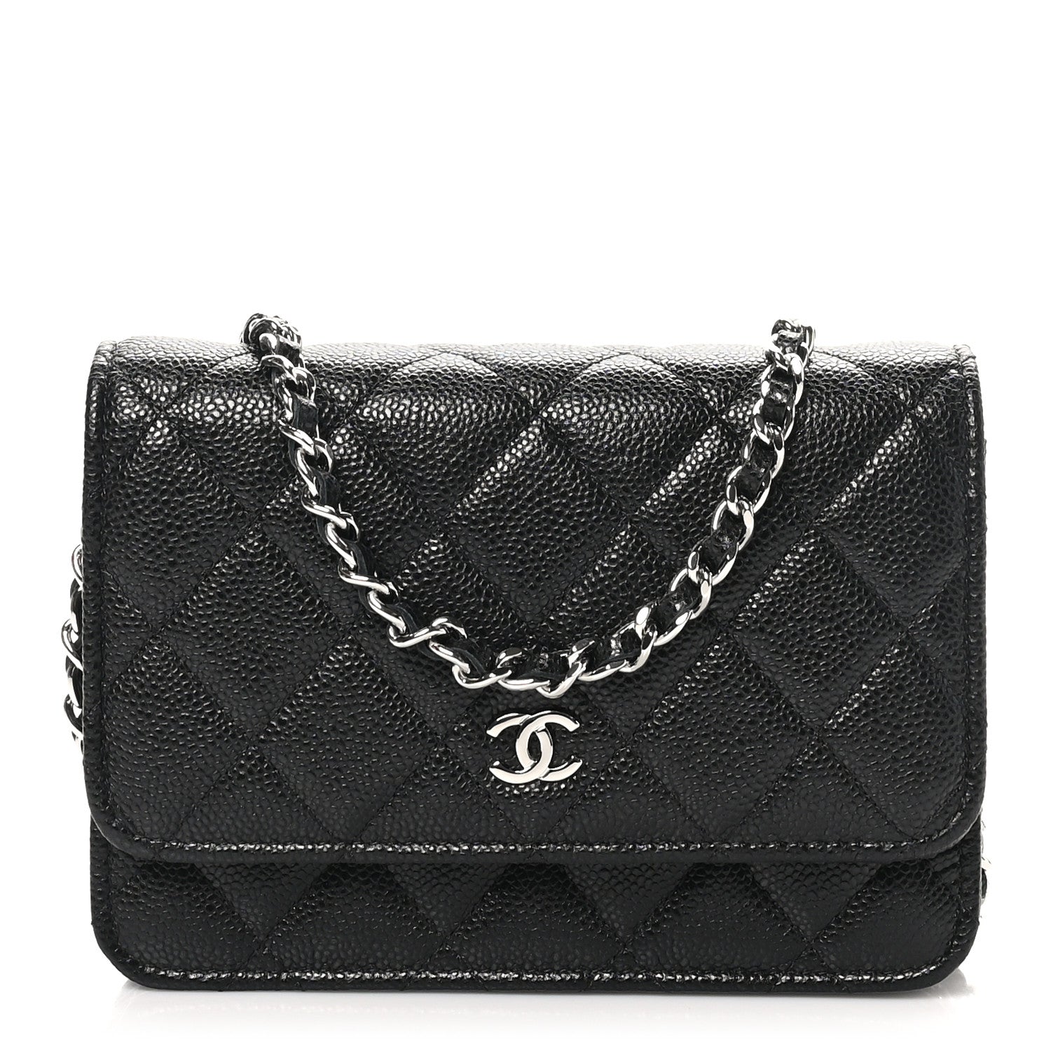 Chanel Caviar Quilted Mini Wallet On Chain WOC Black 1 of 9