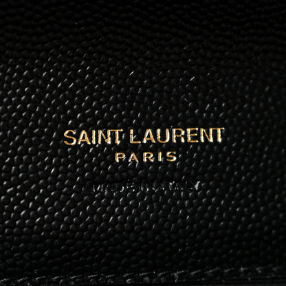 Saint Laurent Grain De Poudre Textured Mixed Matelasse Triquilt Monogram Clutch Black 6 of 13
