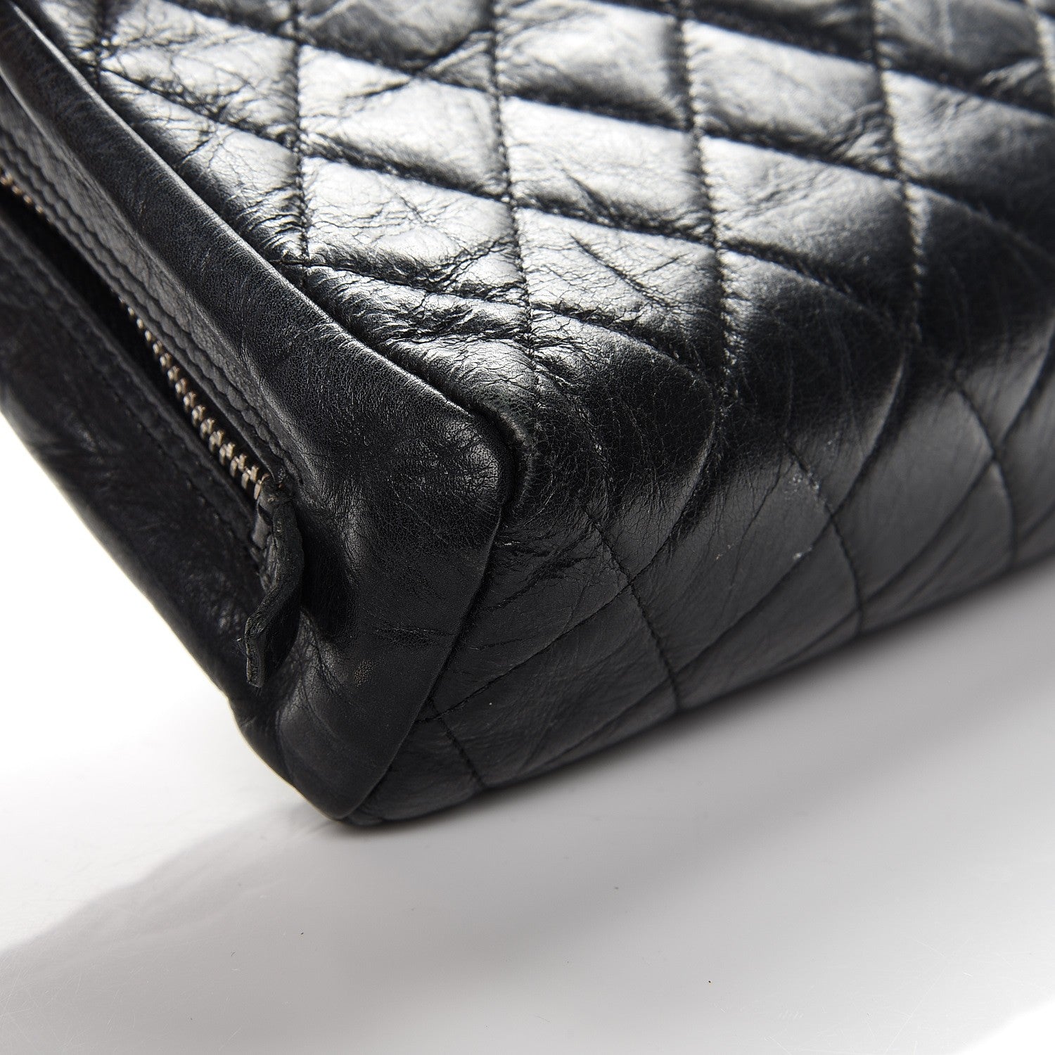 Chanel Aged Calfskin Quilted Cambon Cosmetic Case Black 10 of 10