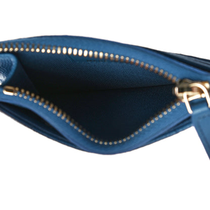 Chanel Caviar Quilted CC Zip Card Holder Blue 5 of 11