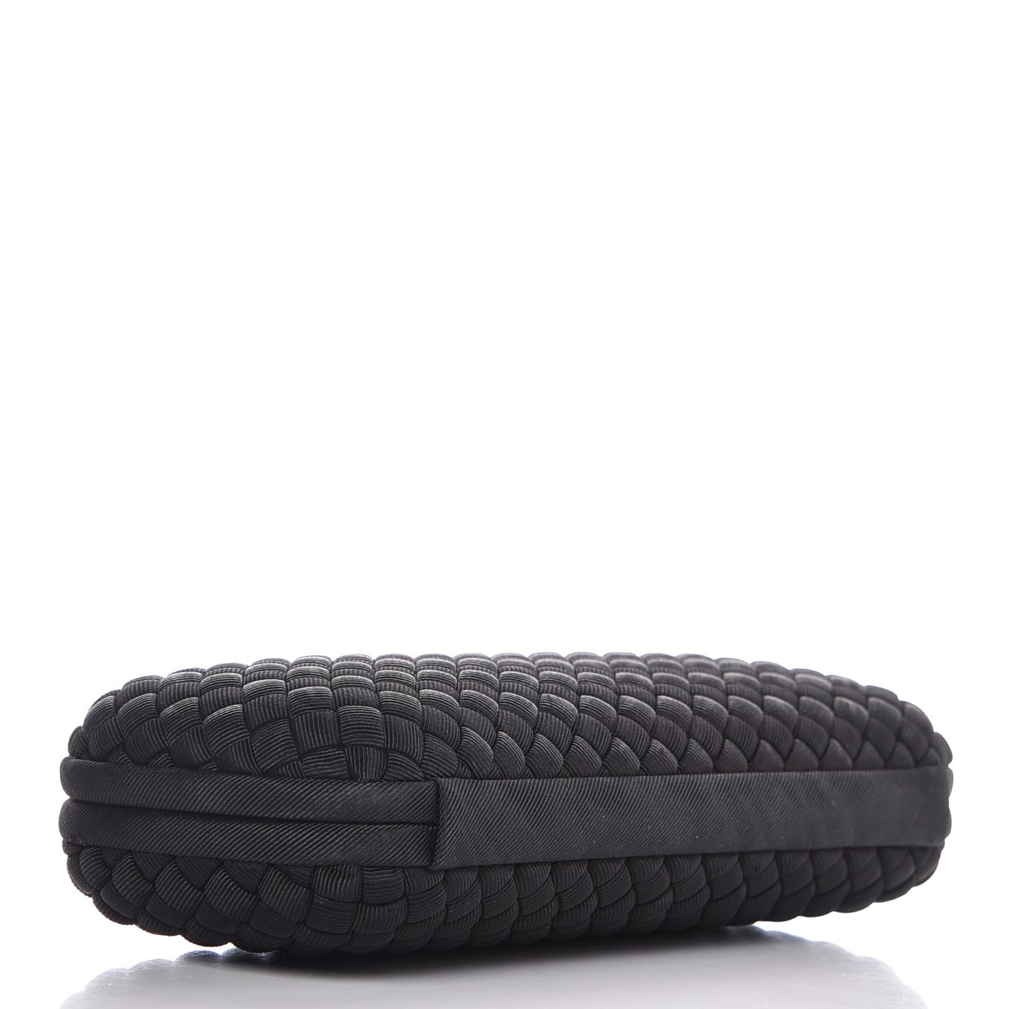 Satin Intreccio Impero Stretch Knot Clutch Black