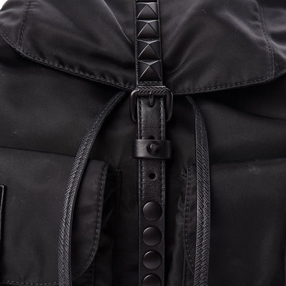 Prada Nylon New Vela Monochrome Studded Backpack Black 7 of 10