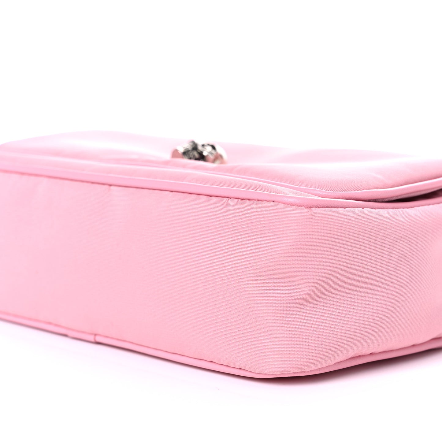 Nylon Skull Camera Crossbody Bag Pink