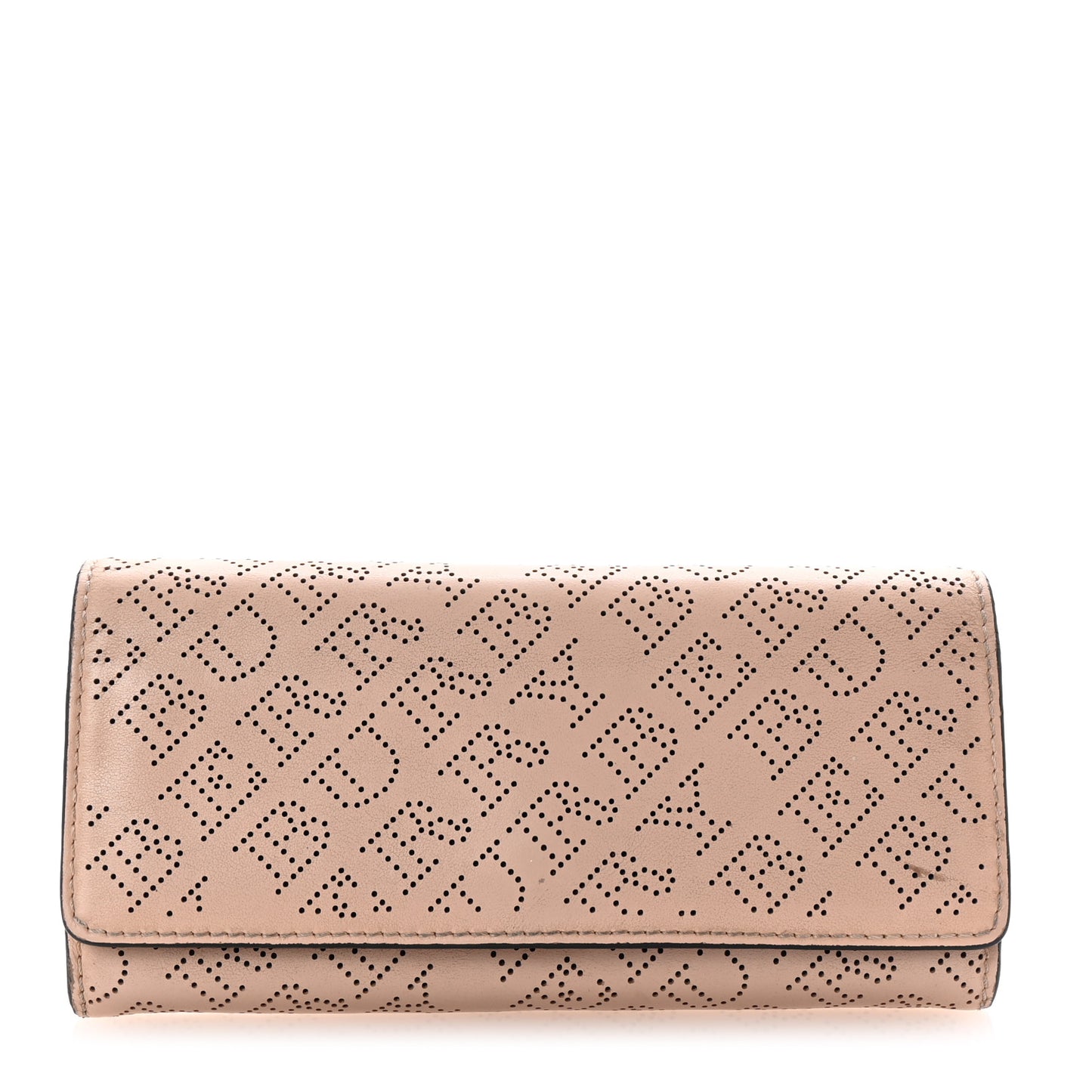 Calfskin Perforated Halton Wallet Pale Fawn Pink