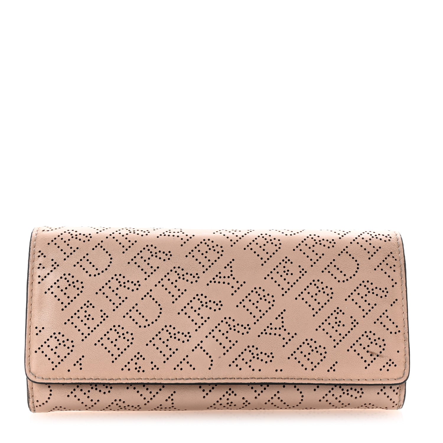 Burberry Calfskin Perforated Halton Wallet Pale Fawn Pink 1 of 7