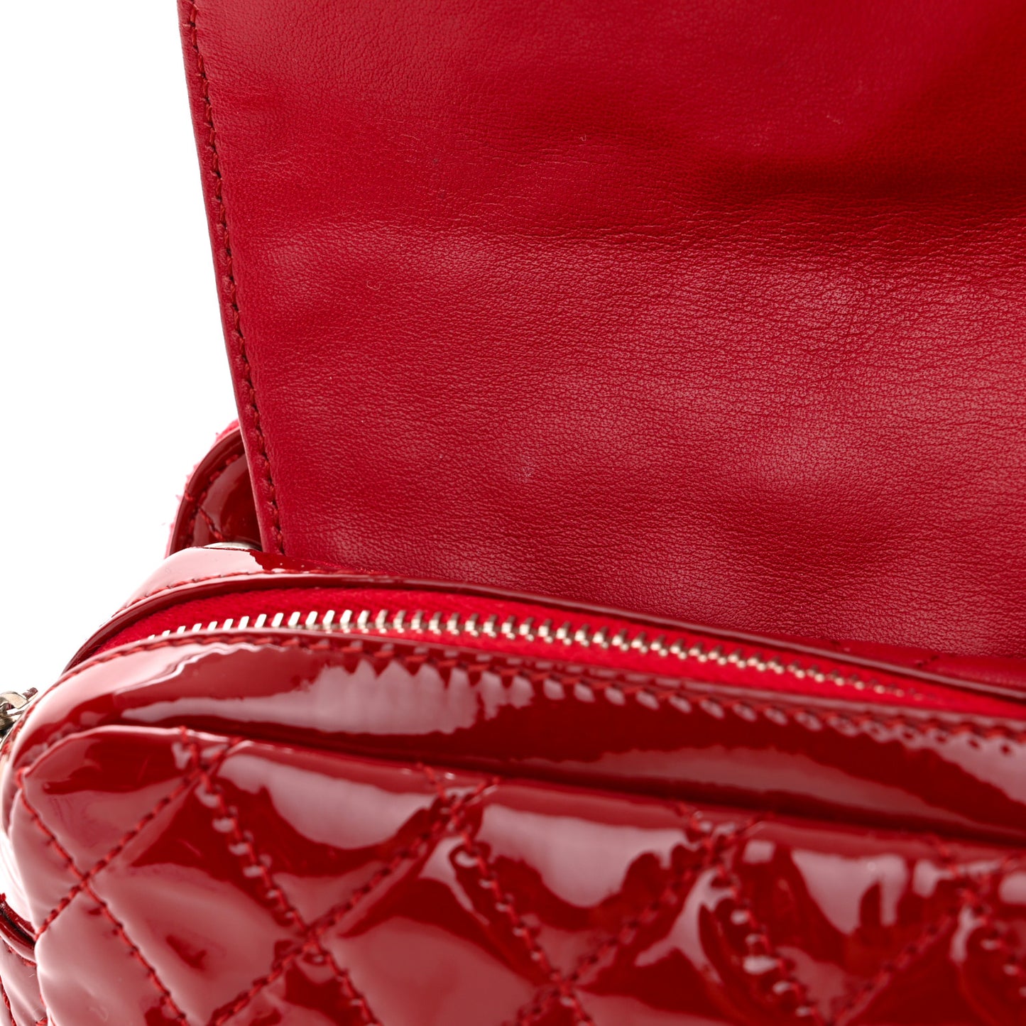 Patent Brilliant Mini Flap WOC Bag Red