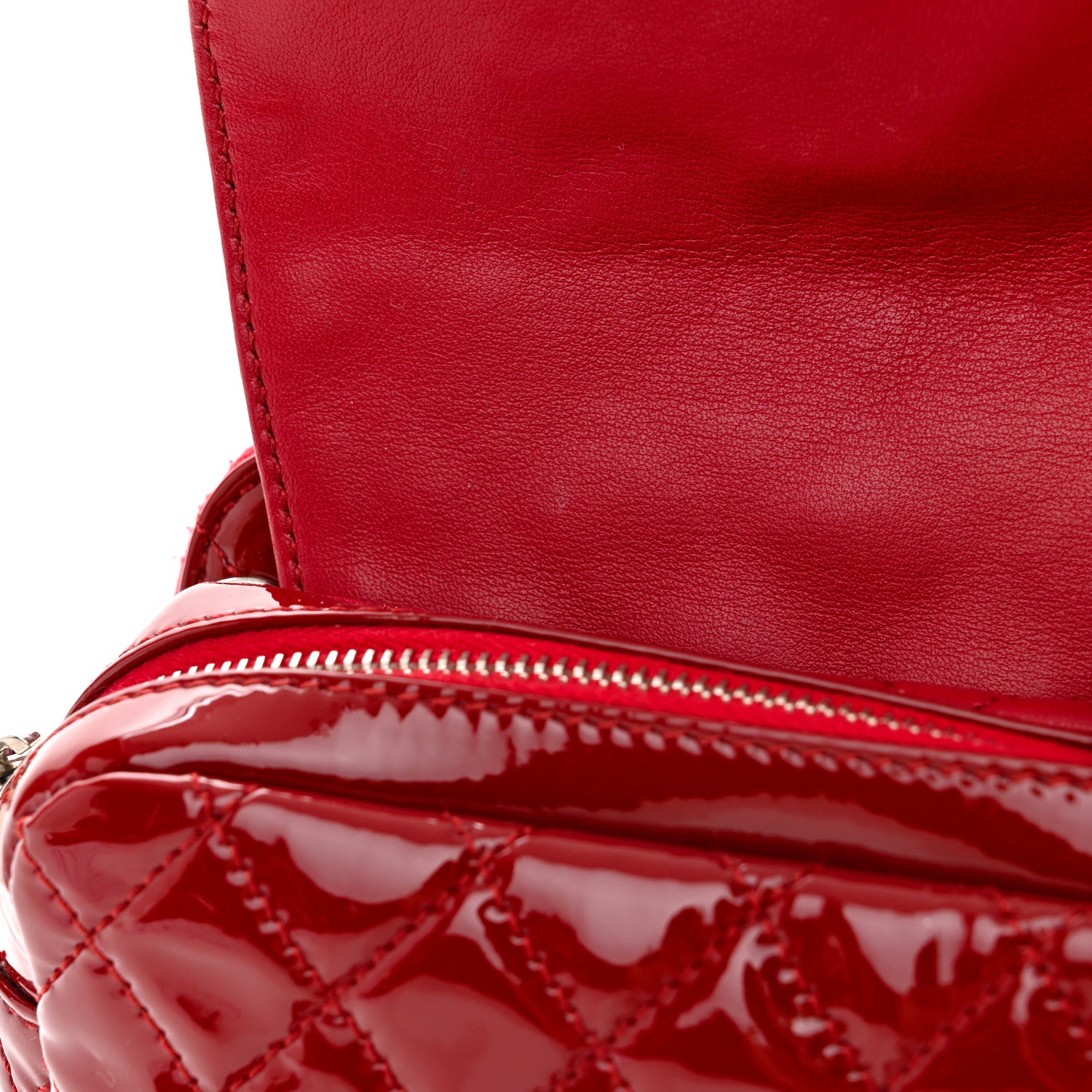Chanel Patent Brilliant Mini Flap WOC Bag Red 12 of 12