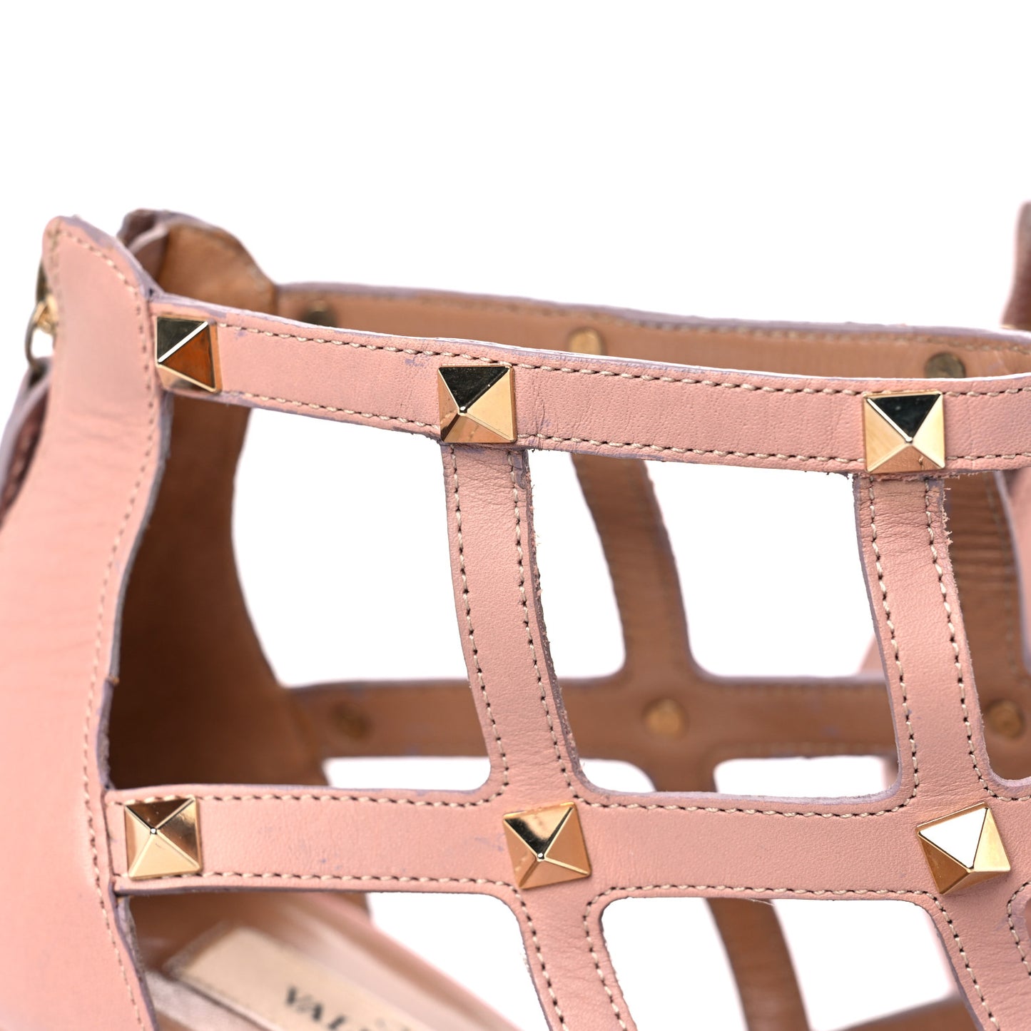 Nappa Rockstud Cage Sandals 39.5 Rose