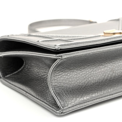 Christian Dior Metallic Grained Calfskin Medium Diorama Flap Bag Steel 9 of 12