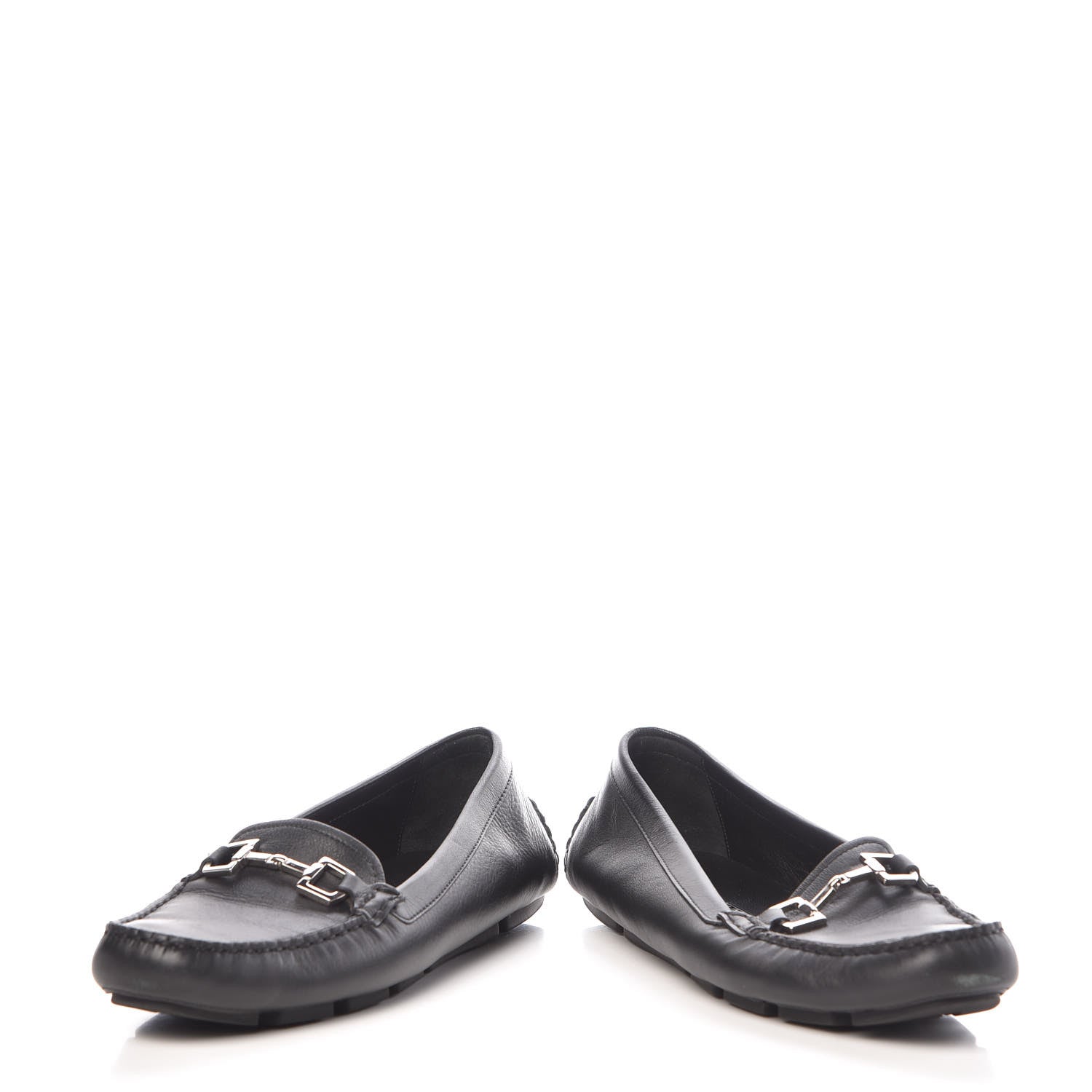 Gucci Calfskin Womens Driver Loafers 38 Black 7 of 12