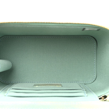 Chanel Lambskin Quilted Ombre Small Top Handle Vanity Case With Chain Blue Green 5 of 11
