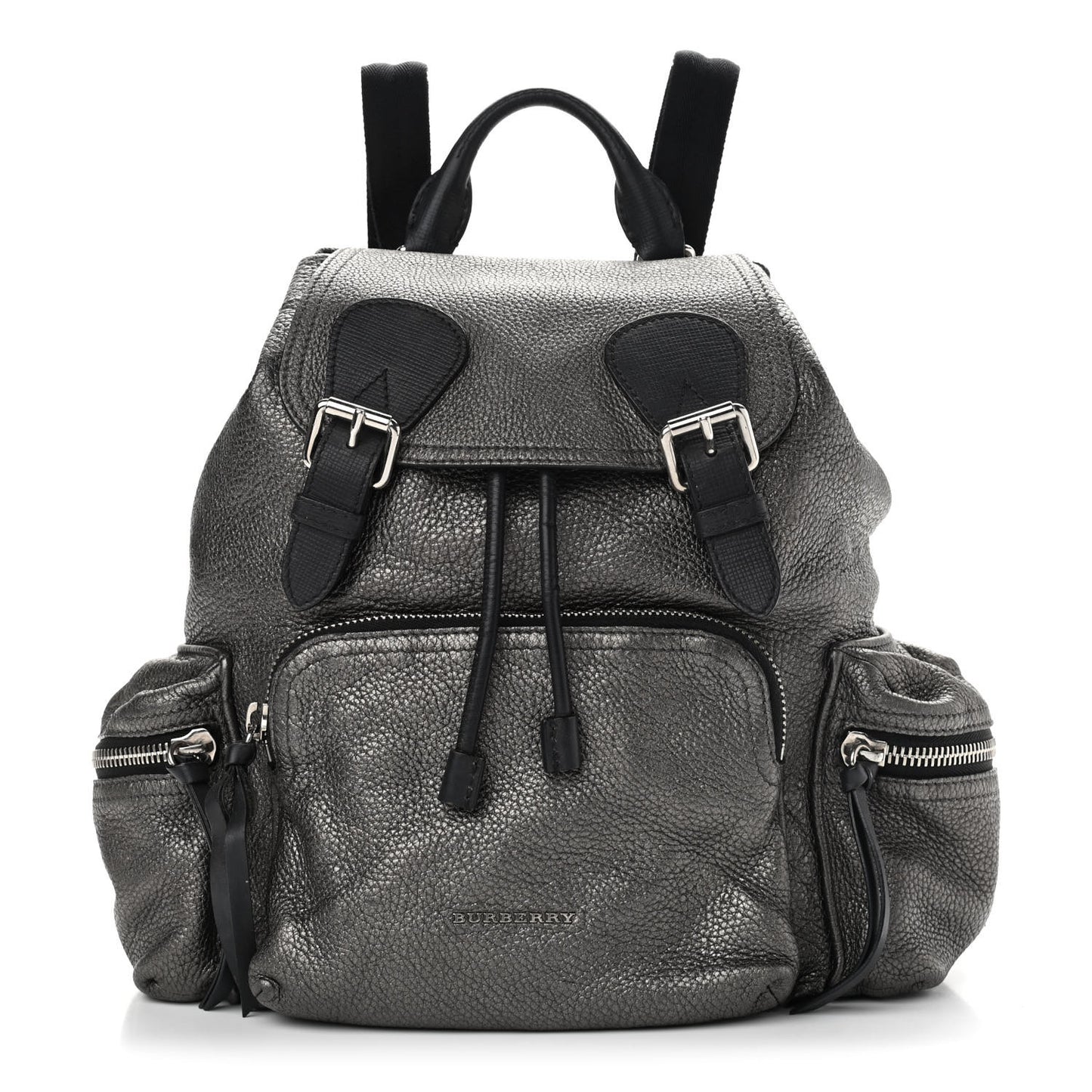 Metallic Deerskin Medium Rucksack Backpack Dark Grey