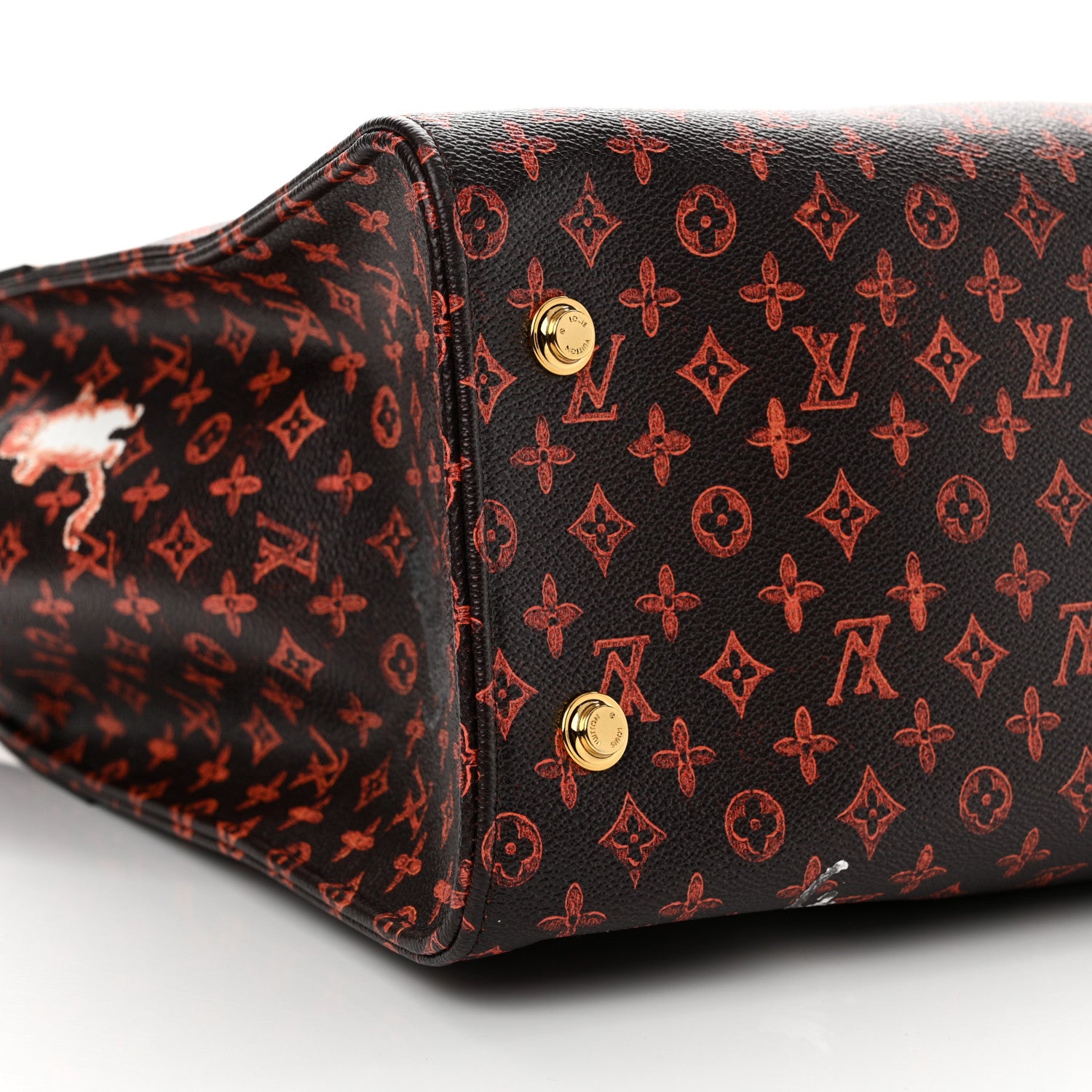 Louis Vuitton Calfskin Catogram City Steamer Cabas XXL Orange Marron 8 of 10
