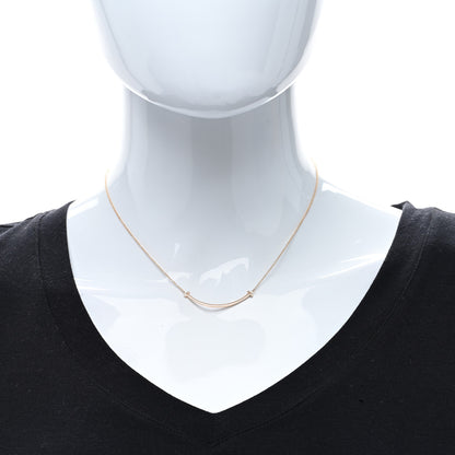 Tiffany 18K Rose Gold Small T Smile Pendant Necklace 3 of 6