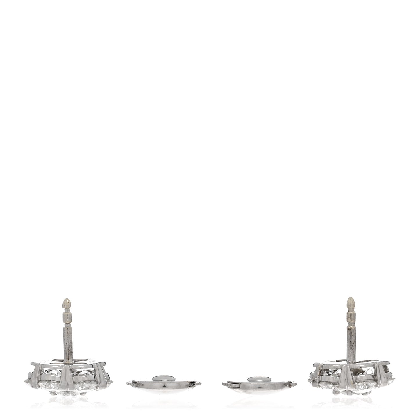 18K White Gold Diamond Large Fleurette Earrings