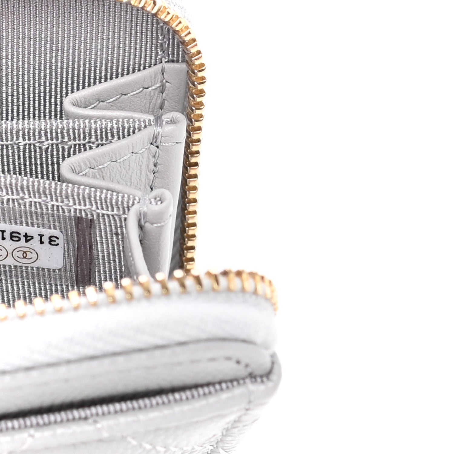 Chanel Caviar Quilted Zip Coin Purse Grey 5 of 5