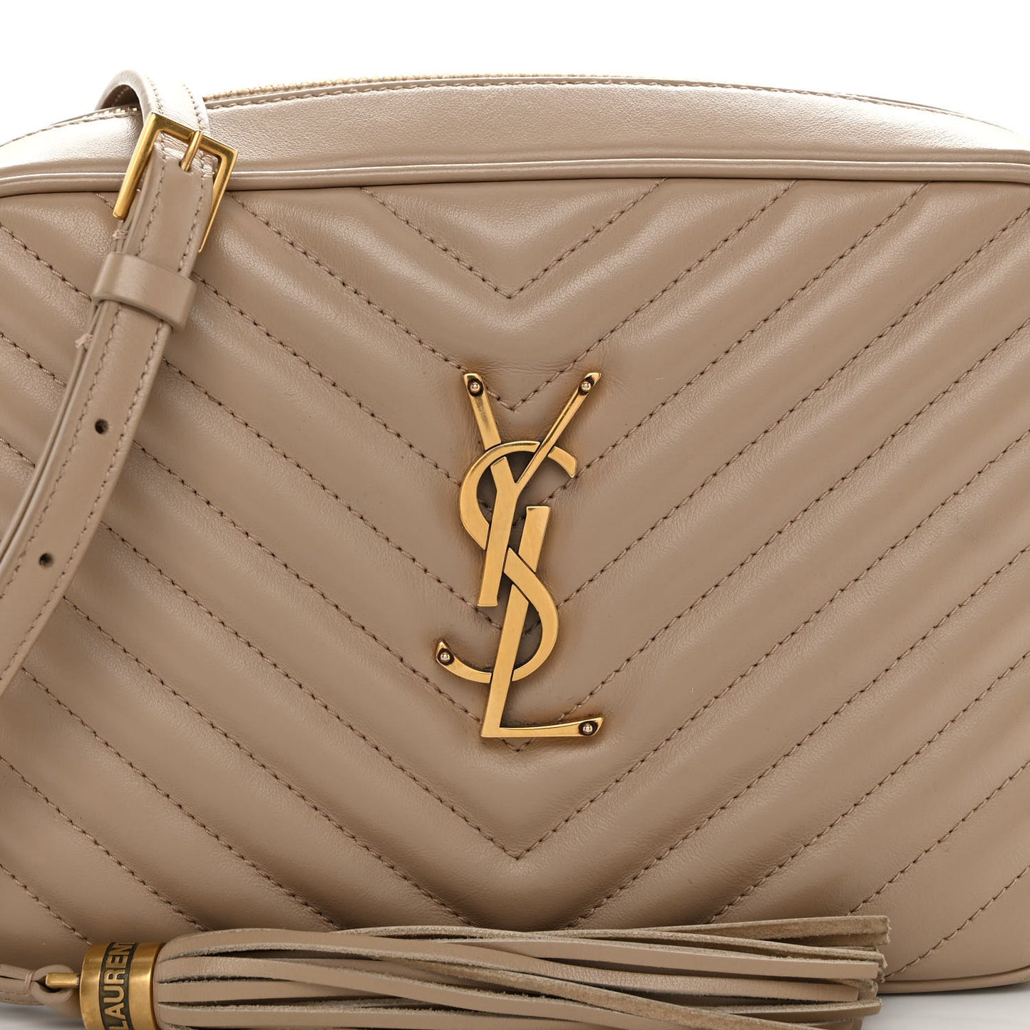 Calfskin Matelasse Monogram Lou Camera Bag Dark Latte