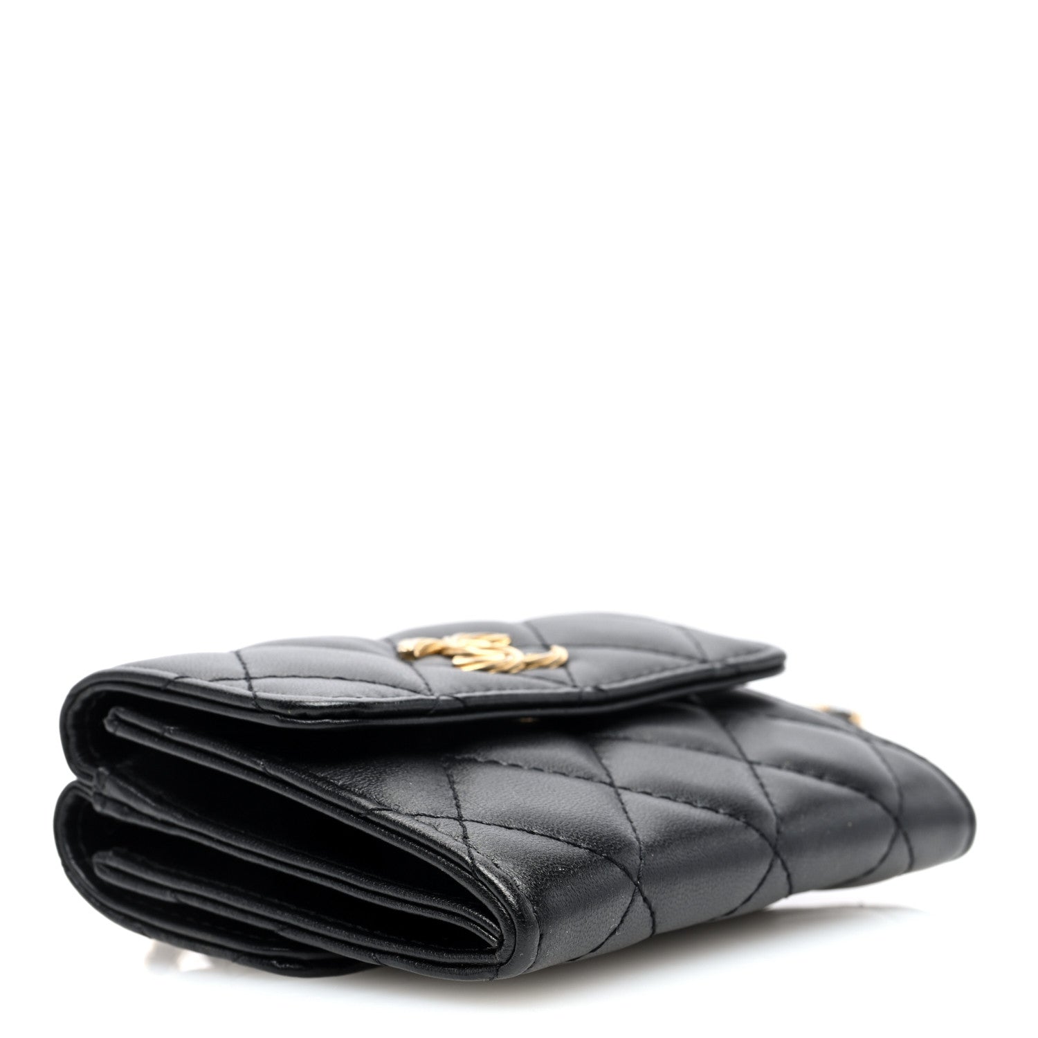 Chanel Lambskin Quilted Card Holder with Chain Black 4 of 10