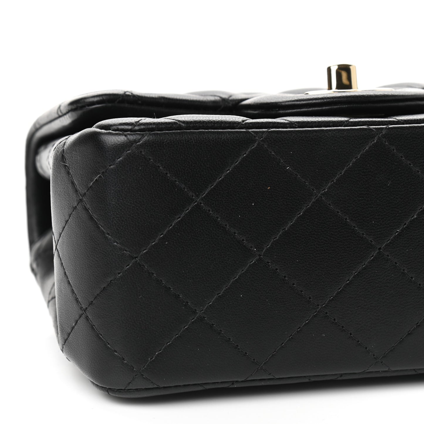 Lambskin Quilted Mini Square Flap Black