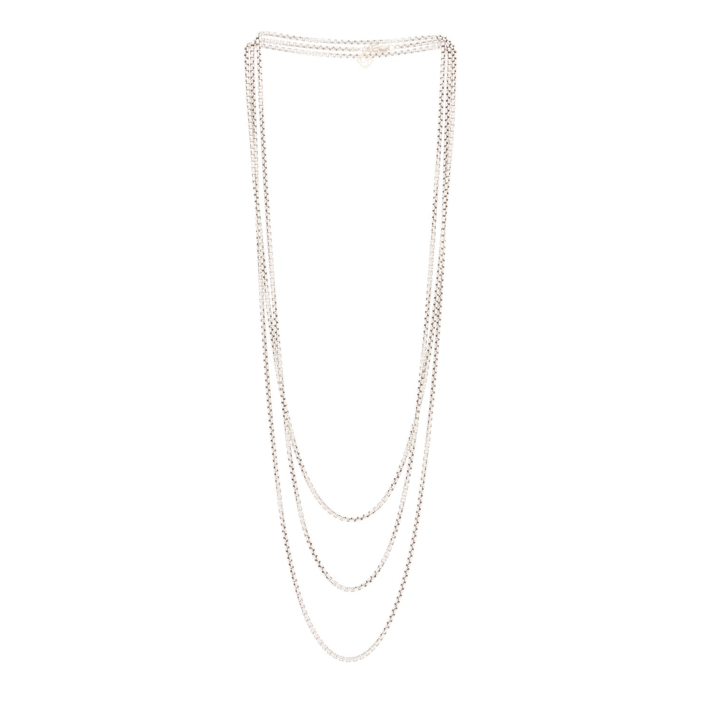 Sterling Silver 14K White Gold 2.7mm Box Chain Necklace 72"
