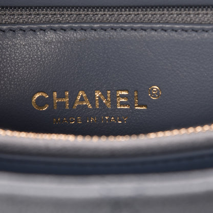 Chanel Caviar Lizard Quilted Small Coco Handle Flap Blue 8 of 10
