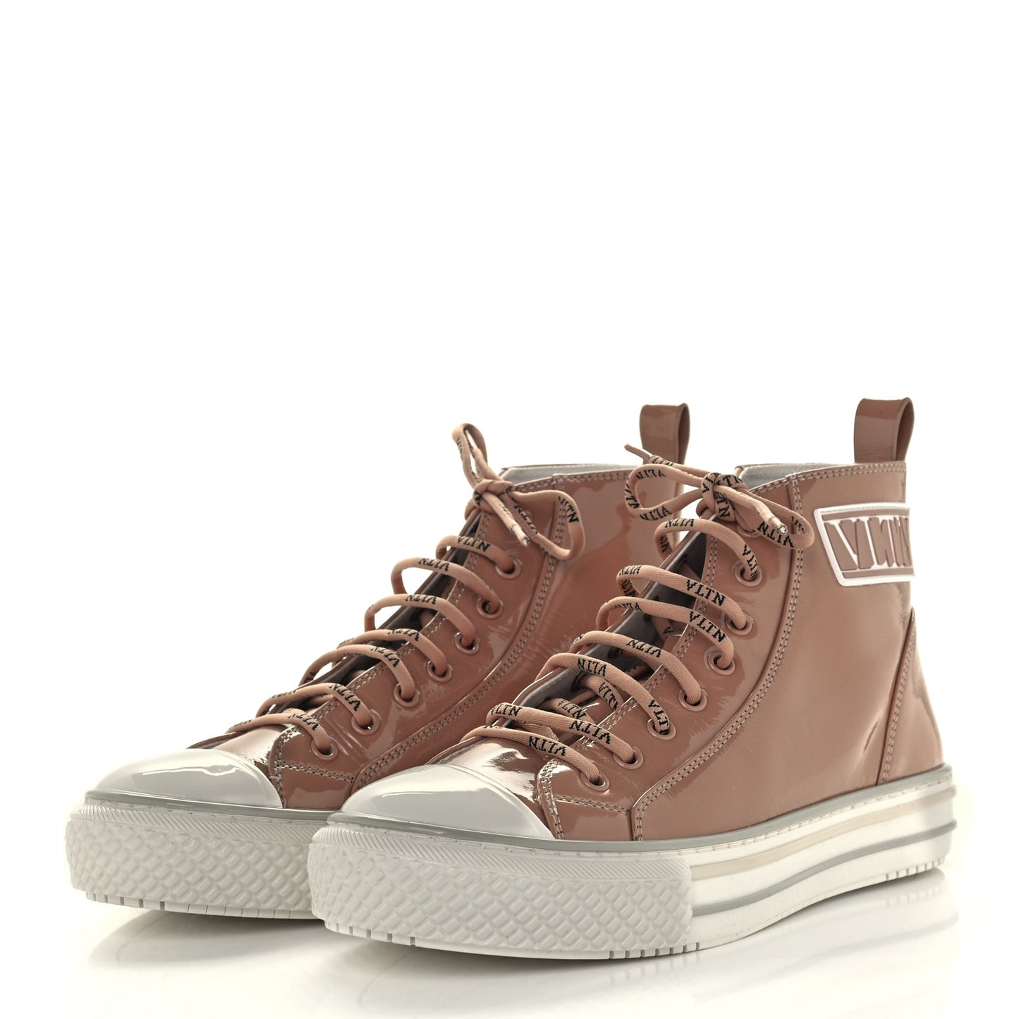 Patent Calfskin Womens Giggies High Top Sneakers 39.5 Rose Cannelle