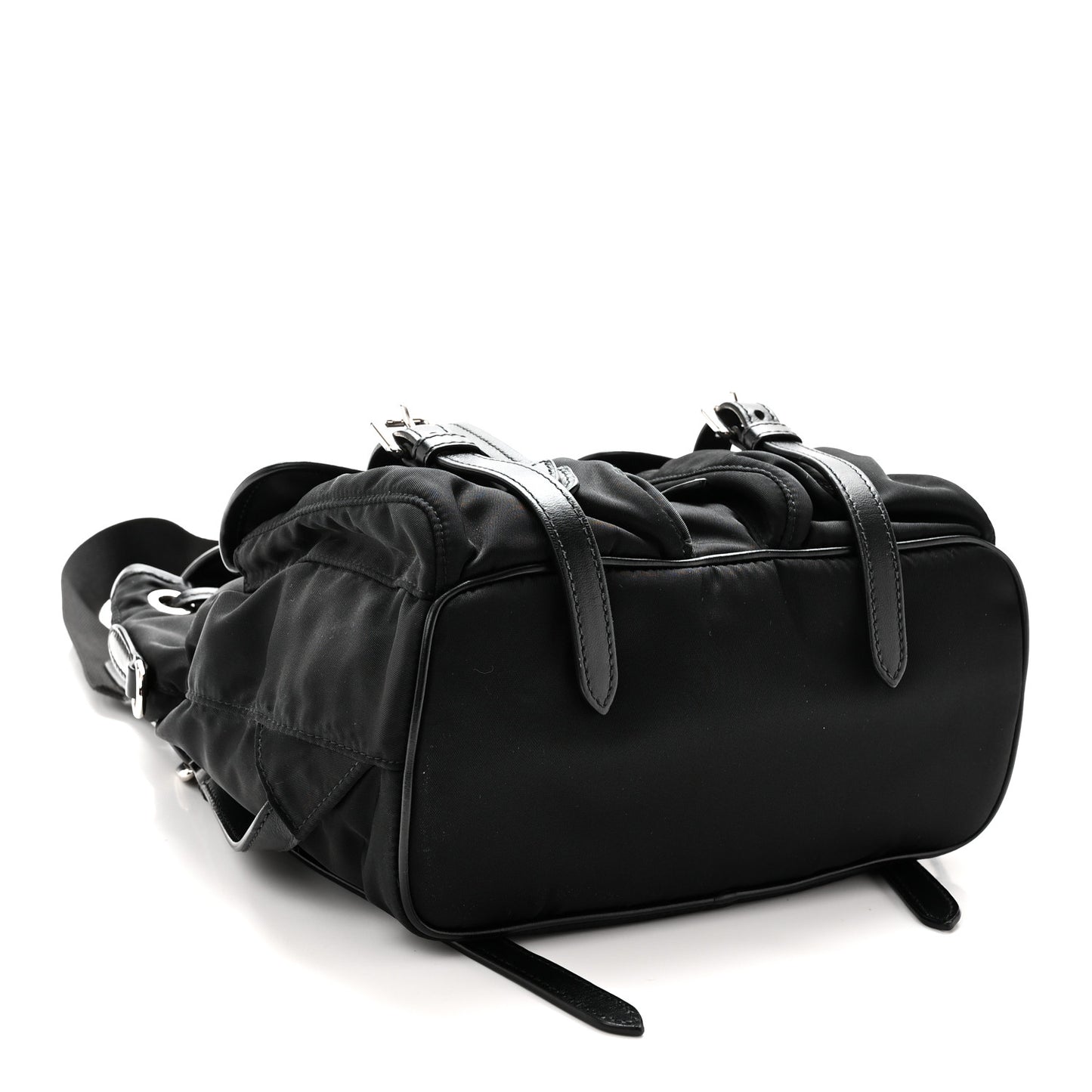 Tessuto Nylon Soft Calfskin Small Backpack Black
