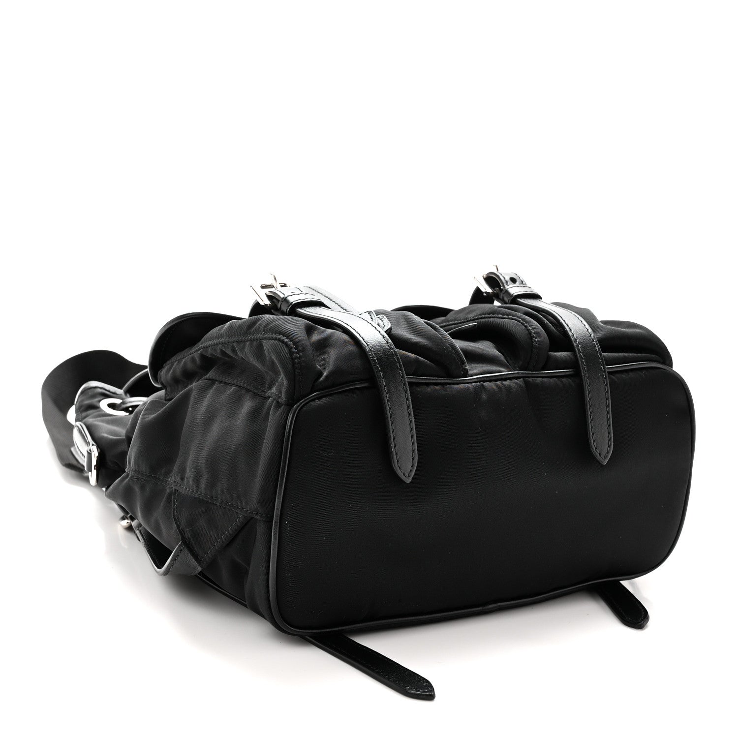 Prada Tessuto Nylon Soft Calfskin Small Backpack Black 4 of 9