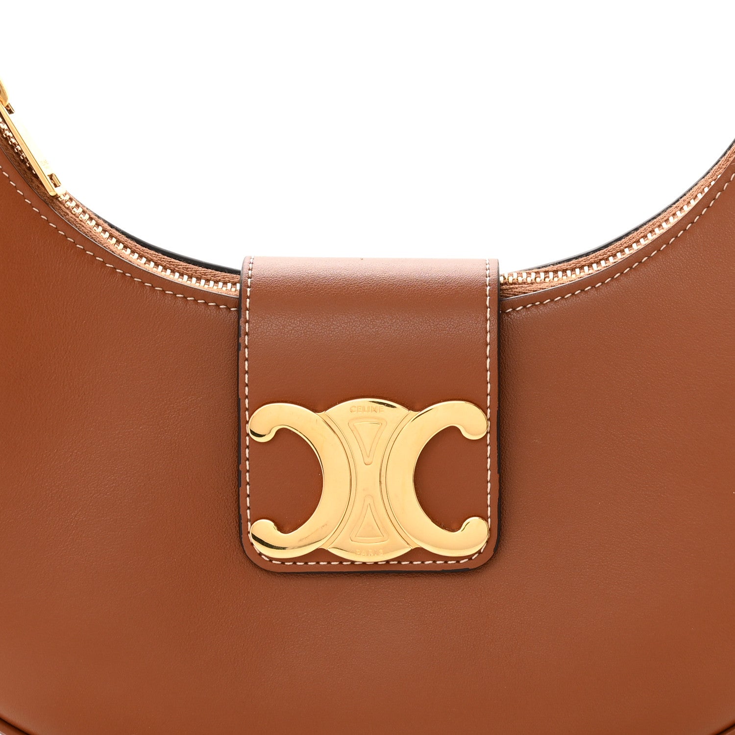Celine Smooth Calfskin Medium Strap Ava Triomphe Shoulder Bag Tan 8 of 11