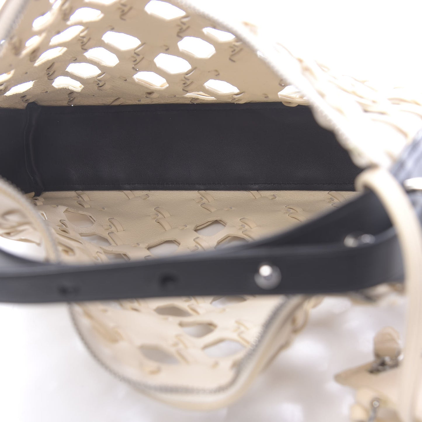 3.1 Lambskin Cutout Quill Triangle Bag Milk