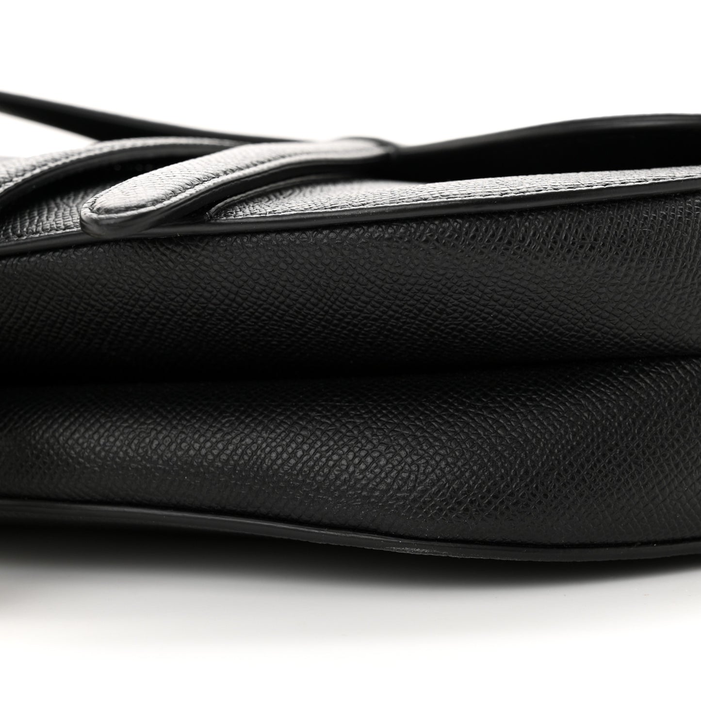 Grained Calfskin Saddle Bag Black