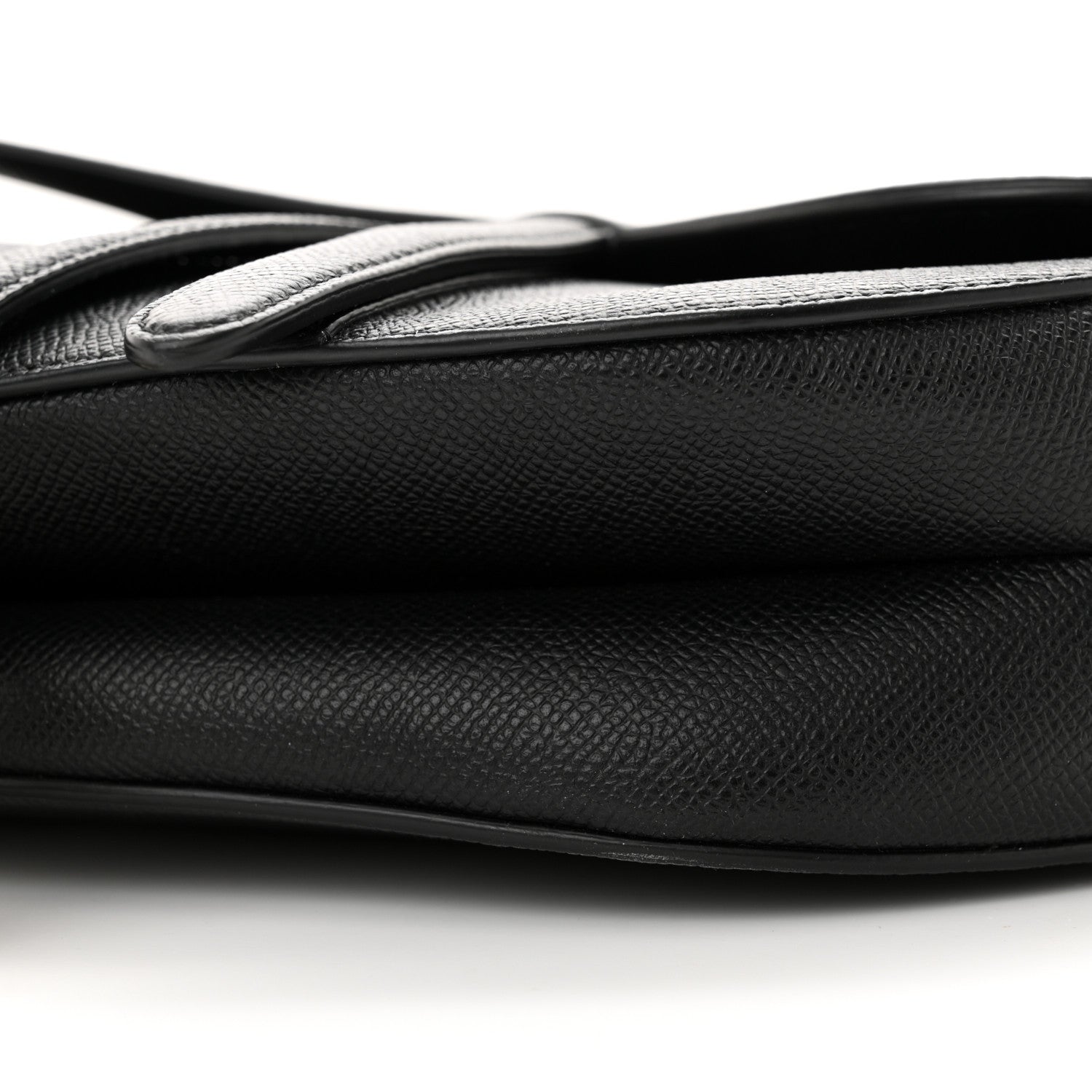 Christian Dior Grained Calfskin Saddle Bag Black 10 of 11