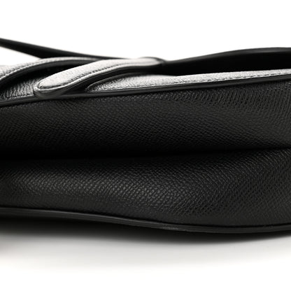 Christian Dior Grained Calfskin Saddle Bag Black 10 of 11