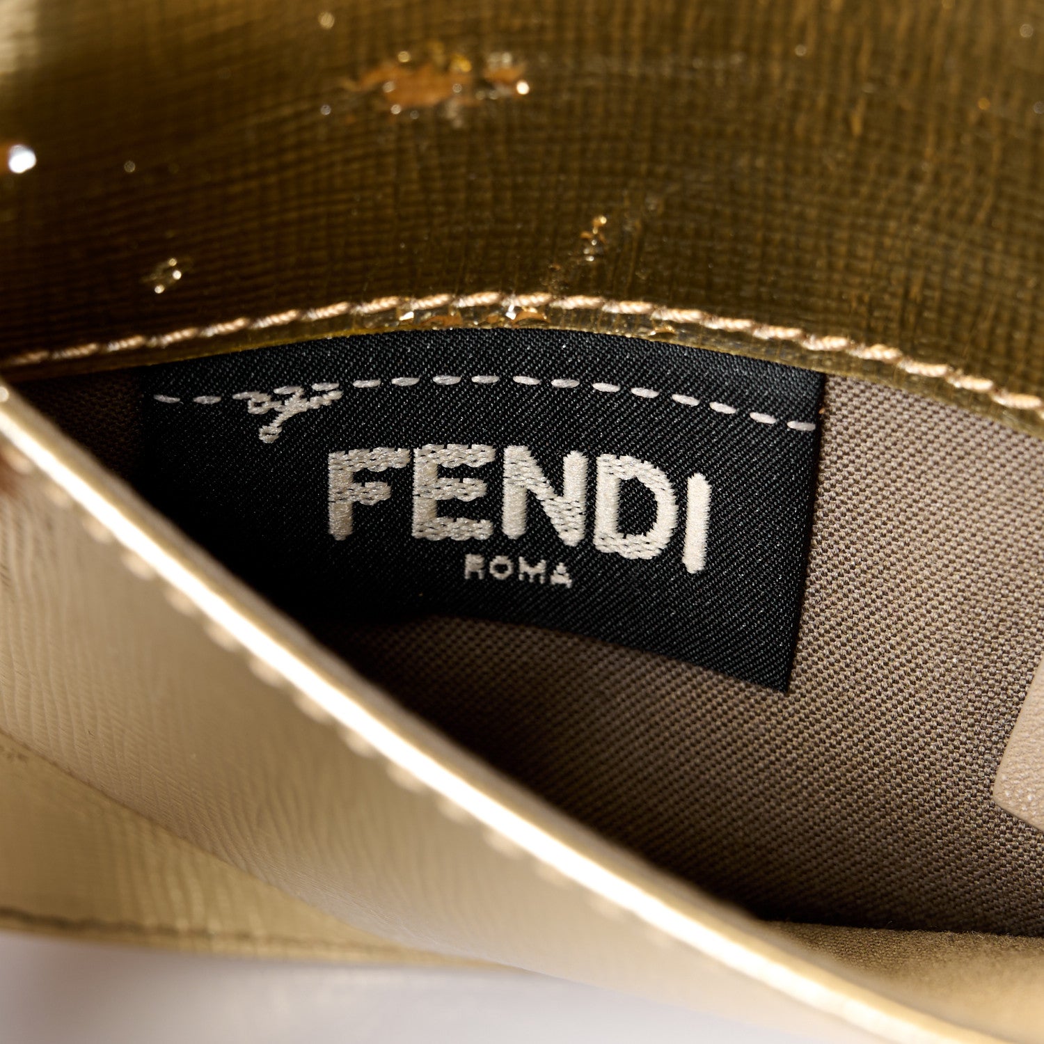 Fendi Vitello Mirror Elite Tube Wallet on Chain Gold 8 of 16