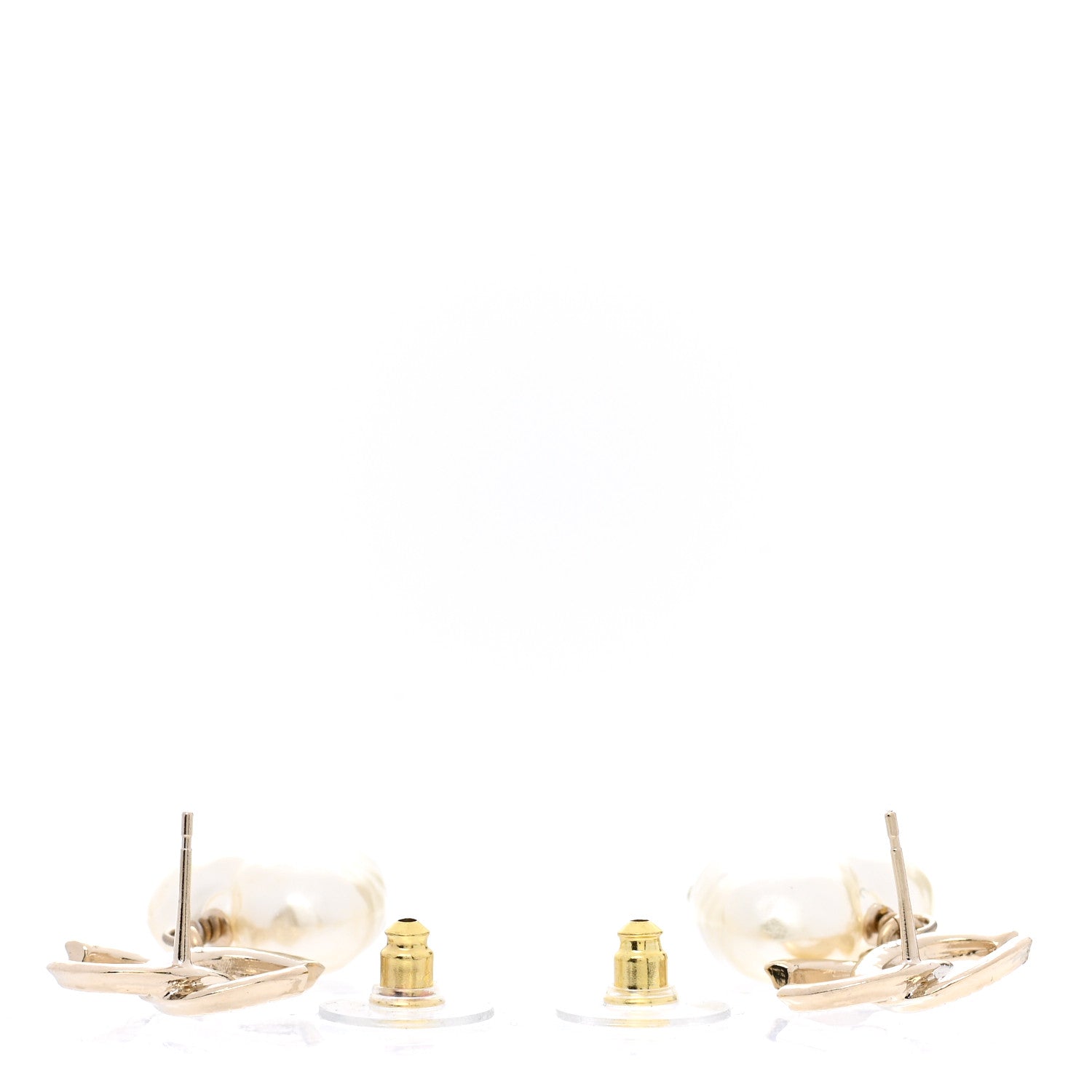 Chanel Pearl CC Heart Drop Earrings Gold 3 of 5