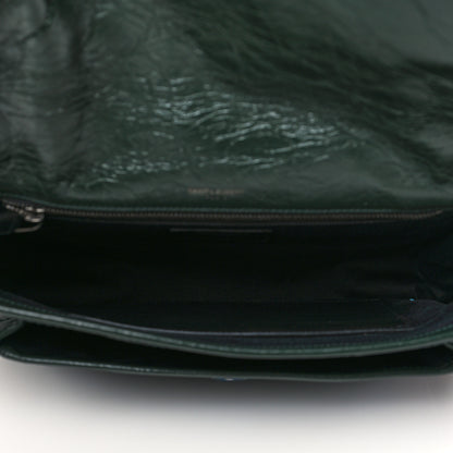 Saint Laurent Crinkled Calfskin Matelasse Monogram Medium Niki Chain Satchel Military Olive 5 of 9