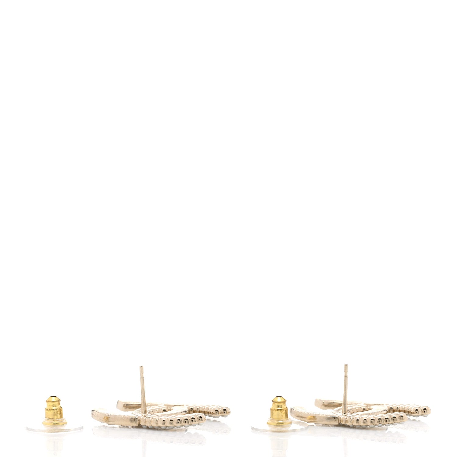 Chanel Crystal Pearl CC Earrings Gold 4 of 4
