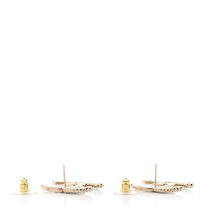 Chanel Crystal Pearl CC Earrings Gold 4 of 4