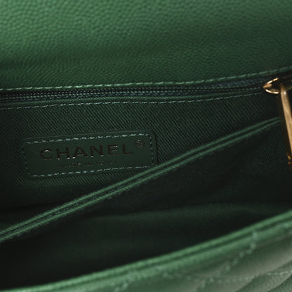 Chanel Caviar Quilted Mini Coco Handle Flap Green 6 of 10