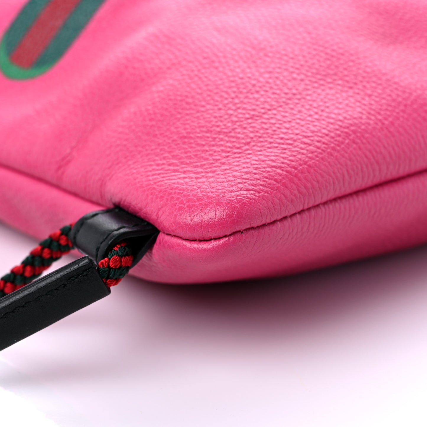 Grained Calfskin Logo Drawstring Backpack Box Pink Green Black