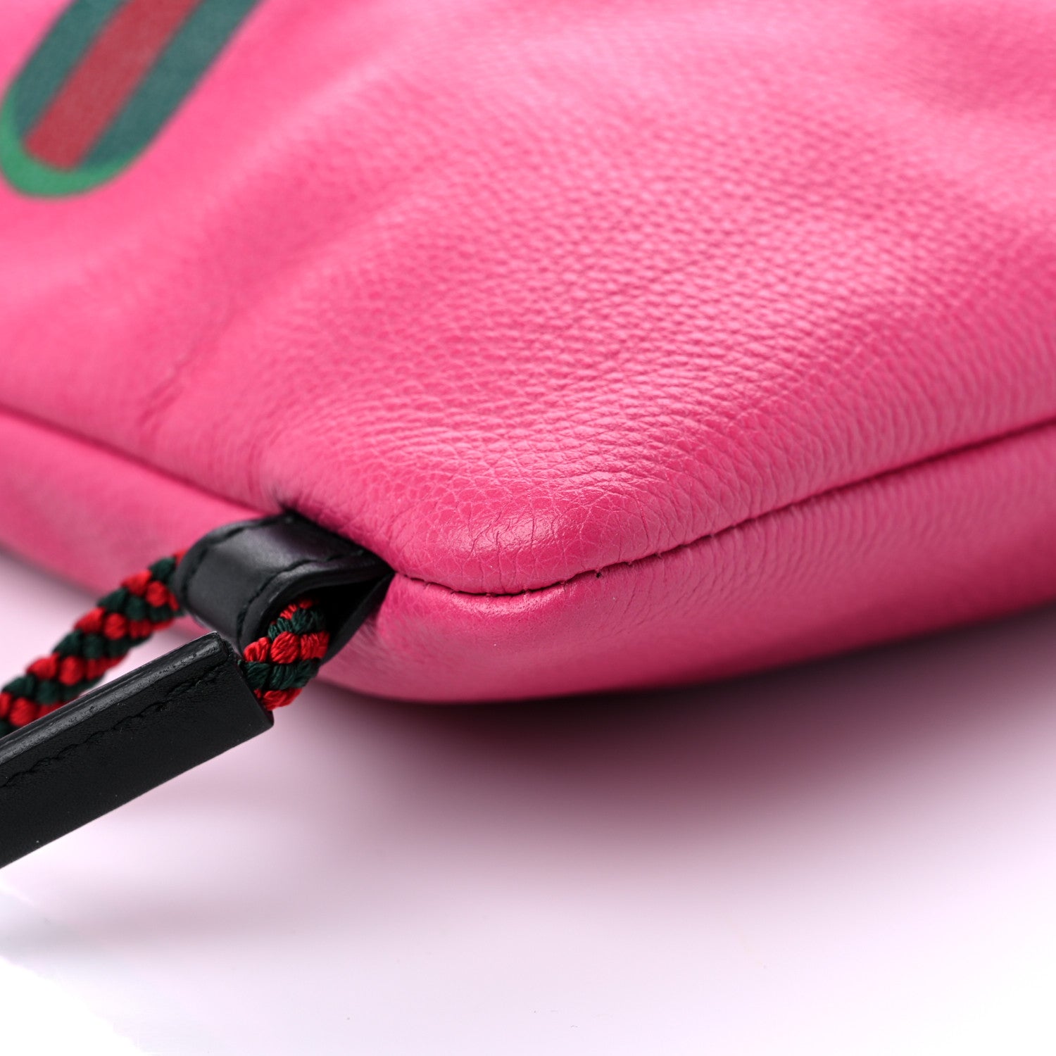 Gucci Grained Calfskin Logo Drawstring Backpack Box Pink Green Black 8 of 12