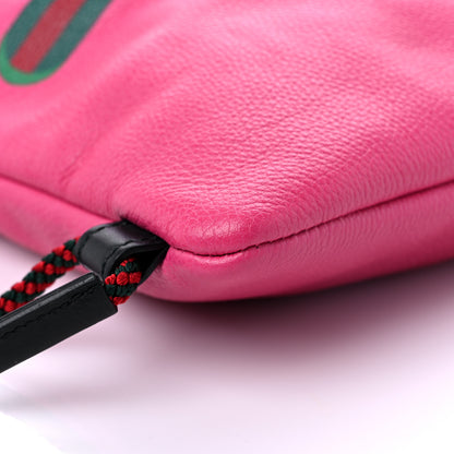 Gucci Grained Calfskin Logo Drawstring Backpack Box Pink Green Black 8 of 12