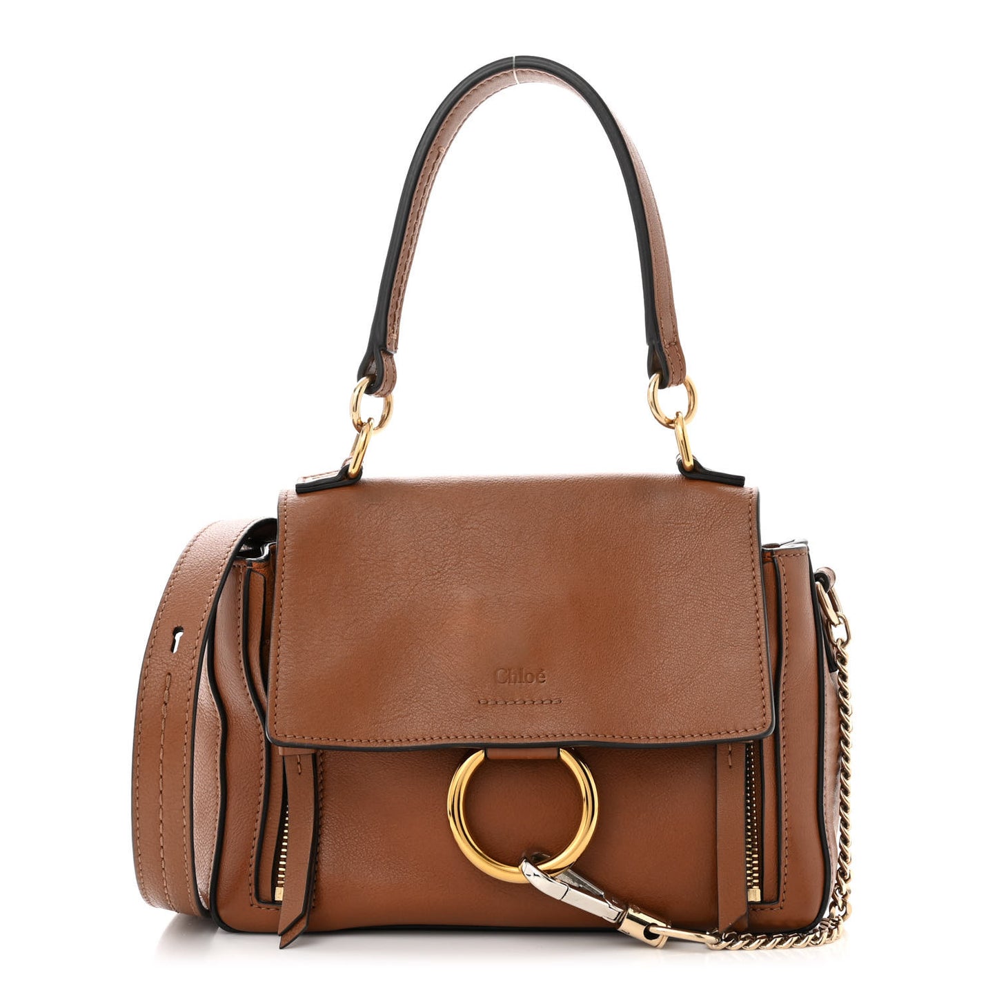 Calfskin Mini Faye Day Shoulder Bag Tan