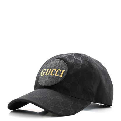 Gucci Monogram Textured Dollar Calfskin Zeno Baseball Hat M Black 1 of 11